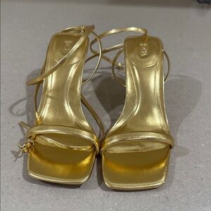 Zara Gold Strappy Heels